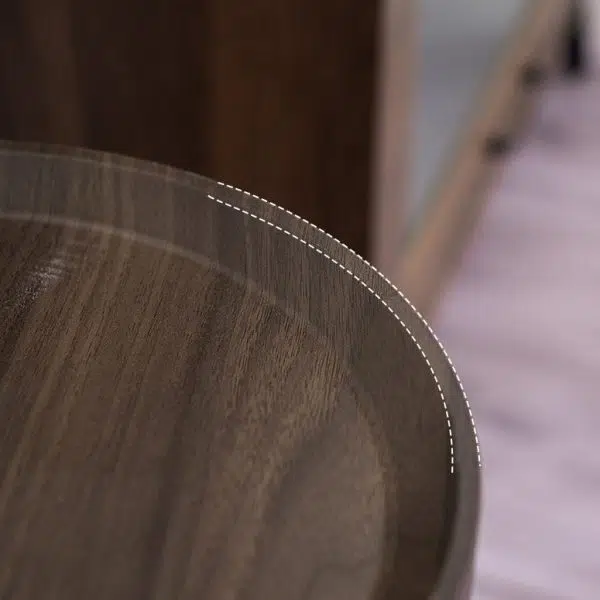 Contemporary Creative Round Solid Wood Metal Side Table 1-Tier For Living Room - Image 4