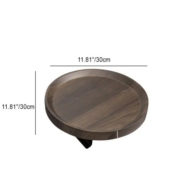 Contemporary Creative Round Solid Wood Metal Side Table 1-Tier For Living Room - Image 3