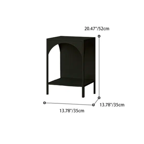 Contemporary Creative Square Rectangular Iron Nightstand 1-Tier For Bedroom - Image 3