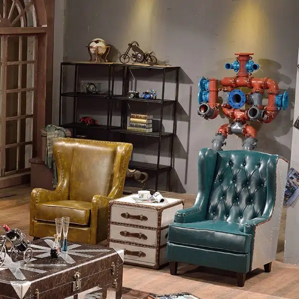 Contemporary Industrial Style Rectangular Leather Metal Side Table 3-Drawer For Living Room - Image 10