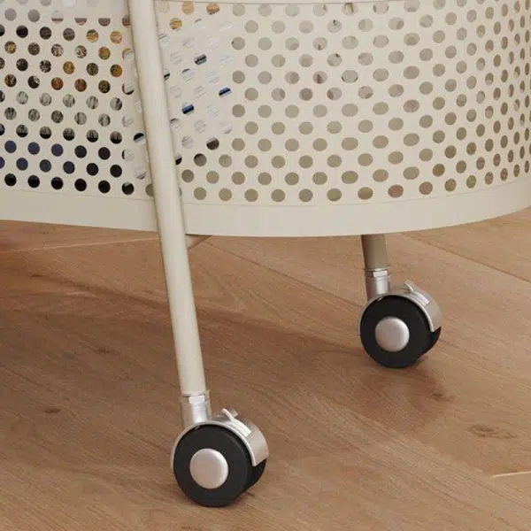 Contemporary Creative Oval Cylinder Tempered Glass Iron Side Table 2-Tier For Living Room - Image 7