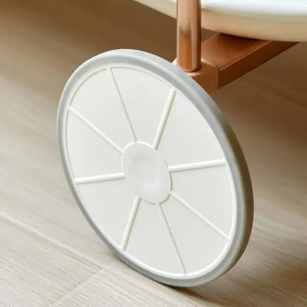 Contemporary Creative Oval Round Plastic Aluminum Side Table 2-Tier For Living Room - Image 6