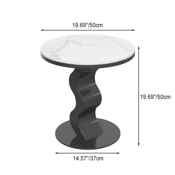 Contemporary Luxury Sintered Stone Top Corrugated Base Coffee Table For Living Room - Image 4