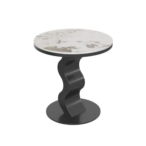 Contemporary Luxury Sintered Stone Top Corrugated Base Coffee Table For Living Room - Image 13