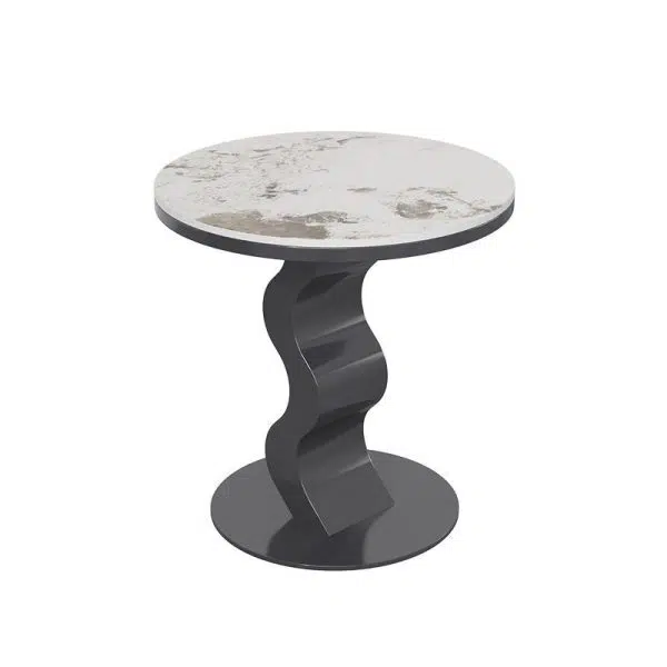 Contemporary Luxury Sintered Stone Top Corrugated Base Coffee Table For Living Room - Image 14