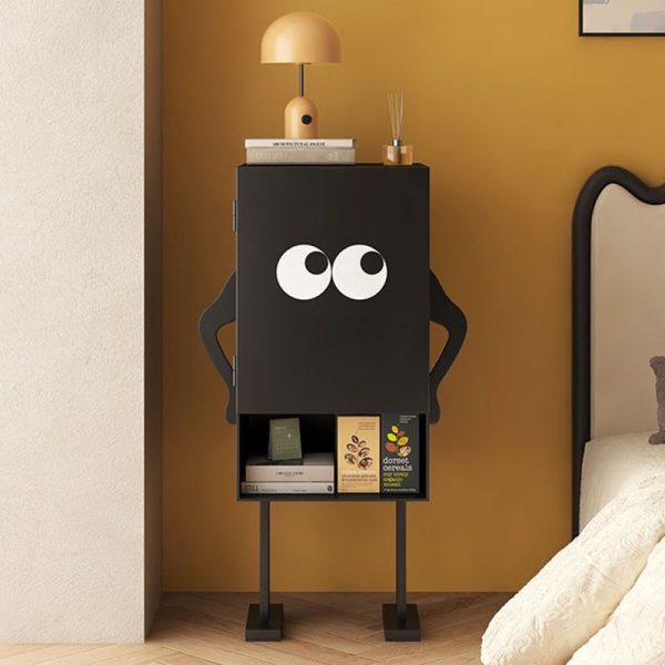 Contemporary Creative Long-Legged Robot Iron Nightstand 2-Cabinet For Bedroom - Image 3