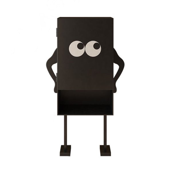 Contemporary Creative Long-Legged Robot Iron Nightstand 2-Cabinet For Bedroom - Image 7