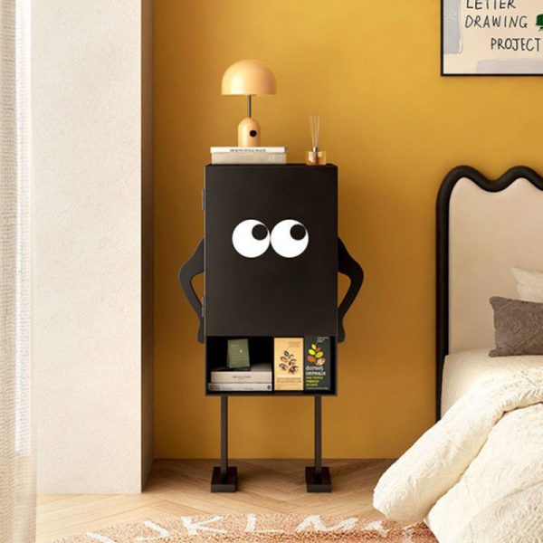 Contemporary Creative Long-Legged Robot Iron Nightstand 2-Cabinet For Bedroom - Image 6