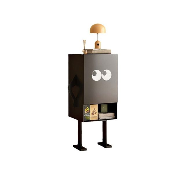 Contemporary Creative Long-Legged Robot Iron Nightstand 2-Cabinet For Bedroom - Image 8