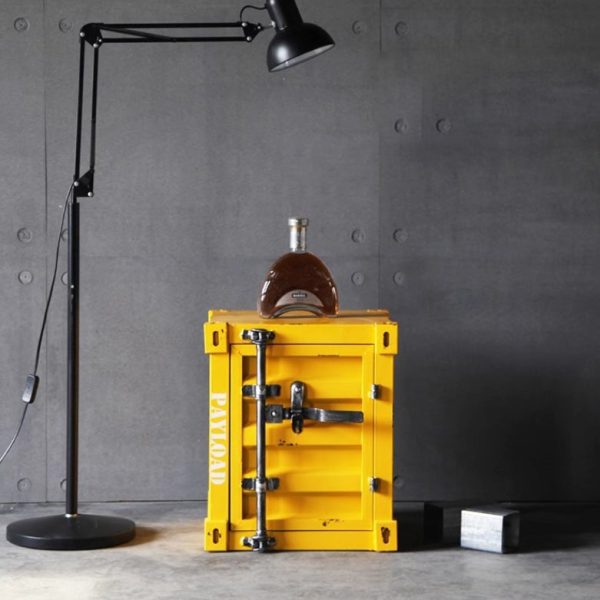 Contemporary Industrial Iron Container Nightstand 2-Cabinet For Bedroom - Image 3