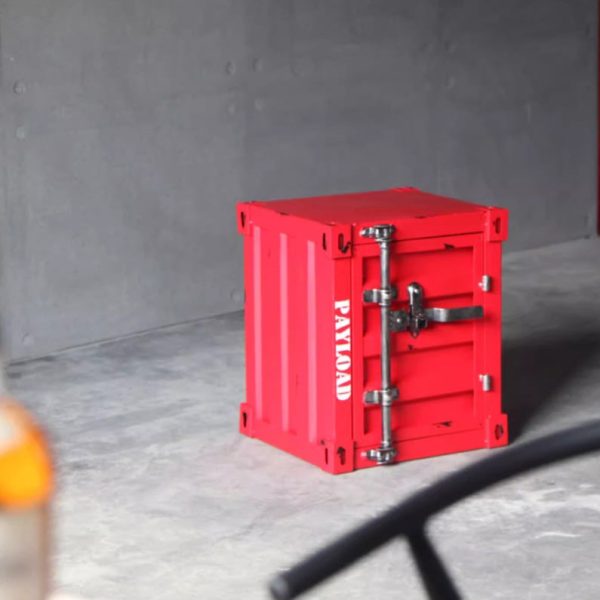 Contemporary Industrial Iron Container Nightstand 2-Cabinet For Bedroom - Image 11