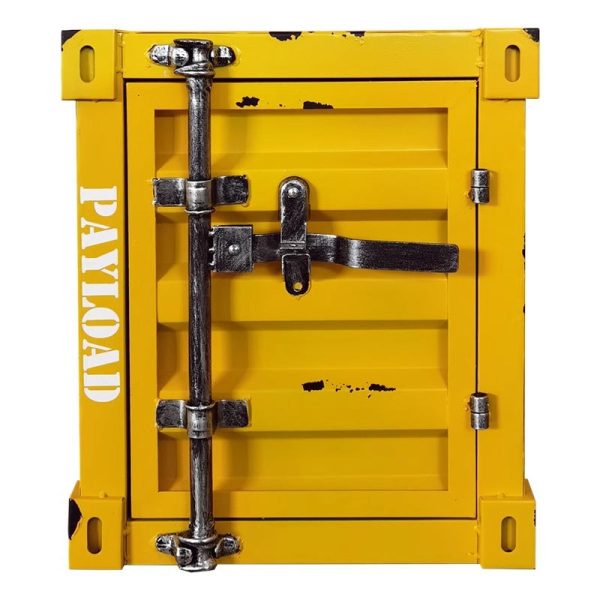 Contemporary Industrial Iron Container Nightstand 2-Cabinet For Bedroom - Image 14