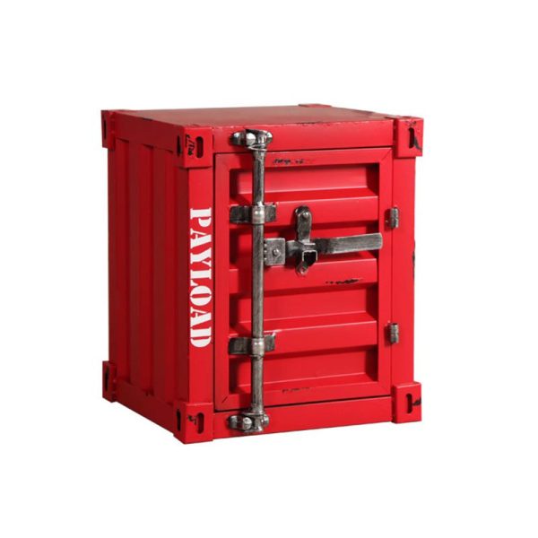 Contemporary Industrial Iron Container Nightstand 2-Cabinet For Bedroom - Image 22