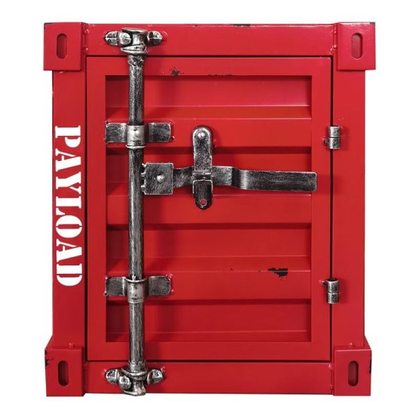 Contemporary Industrial Iron Container Nightstand 2-Cabinet For Bedroom - Image 15