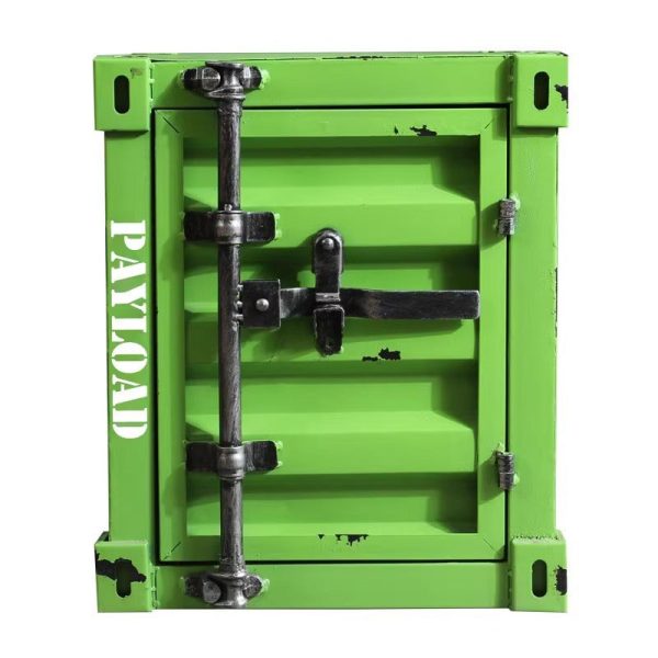 Contemporary Industrial Iron Container Nightstand 2-Cabinet For Bedroom - Image 16