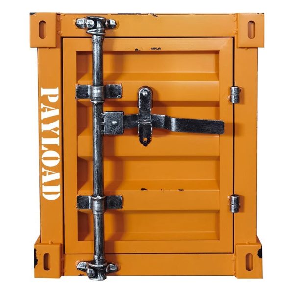 Contemporary Industrial Iron Container Nightstand 2-Cabinet For Bedroom - Image 17