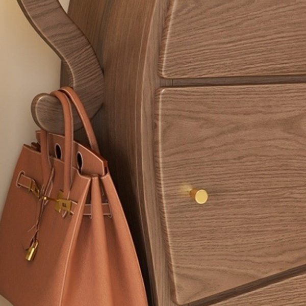 Contemporary Creative Curved Solid Wood End Table 5-Drawer For Living Room - Image 7