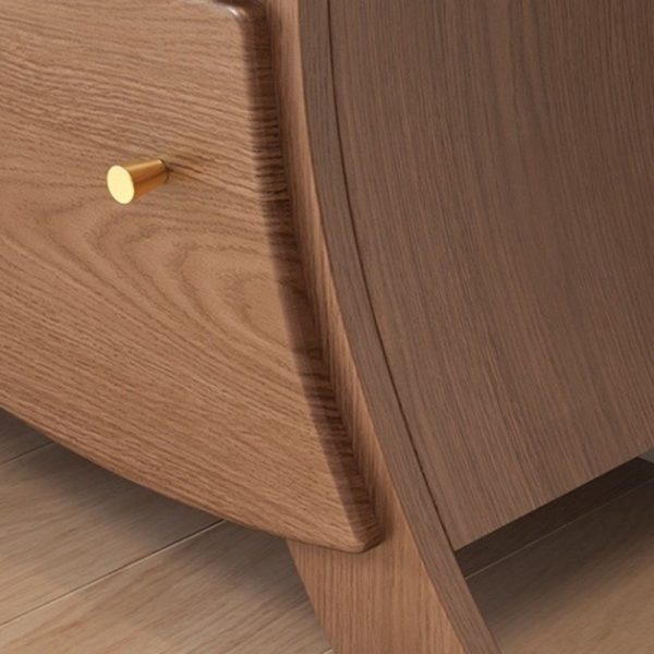 Contemporary Creative Curved Solid Wood End Table 5-Drawer For Living Room - Image 9