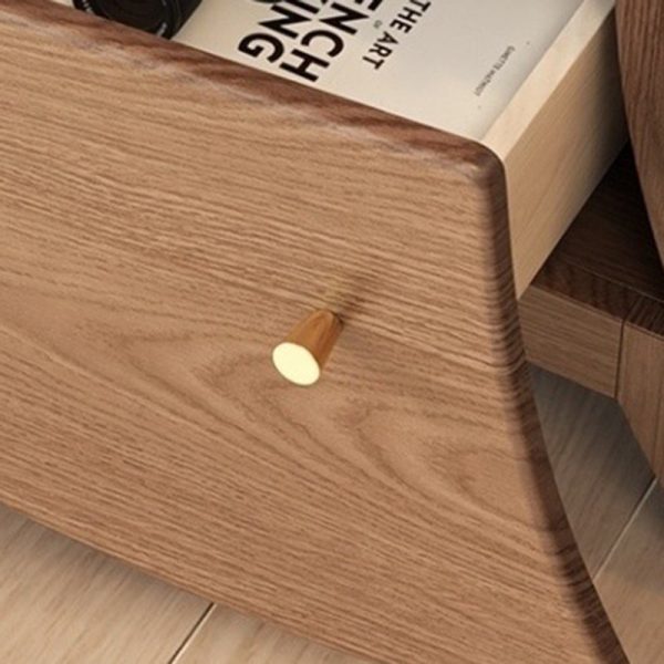 Contemporary Creative Curved Solid Wood End Table 5-Drawer For Living Room - Image 6