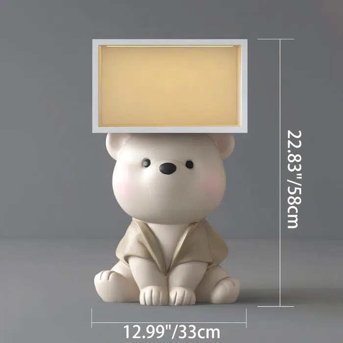 DFM-Table-FL04118-1.jpg Contemporary Creative Bear Resin Rectangular Nightstand Cabinet For Bedroom - Image 4