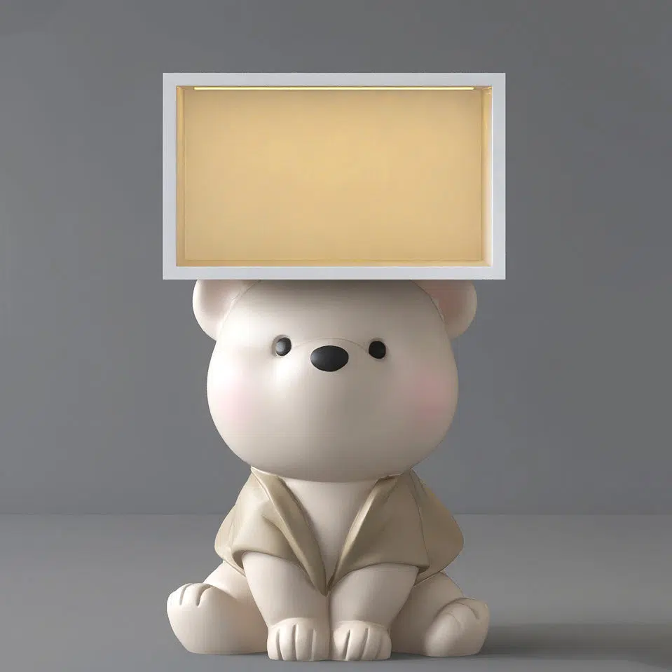 DFM-Table-FL04118-11.jpg Contemporary Creative Bear Resin Rectangular Nightstand Cabinet For Bedroom - Image 9