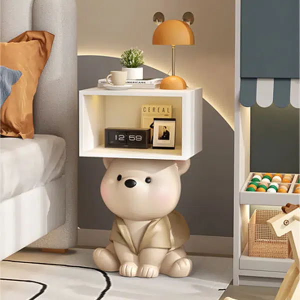 DFM-Table-FL04118-16.jpg Contemporary Creative Bear Resin Rectangular Nightstand Cabinet For Bedroom - Image 12