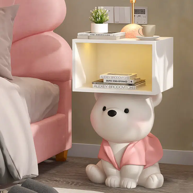 DFM-Table-FL04118-19.jpg Contemporary Creative Bear Resin Rectangular Nightstand Cabinet For Bedroom - Image 14