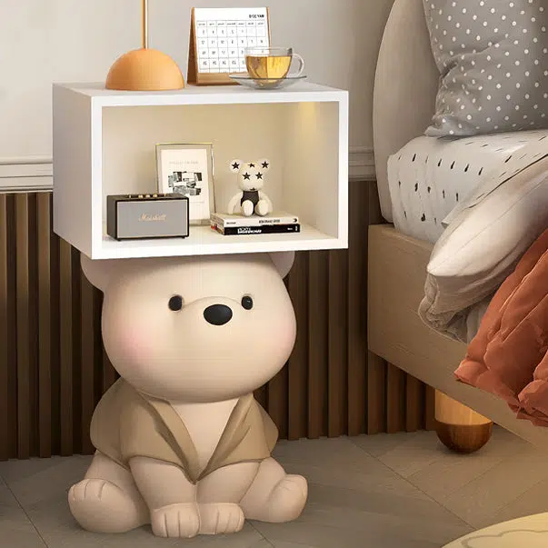 DFM-Table-FL04118-20.jpg Contemporary Creative Bear Resin Rectangular Nightstand Cabinet For Bedroom - Image 15