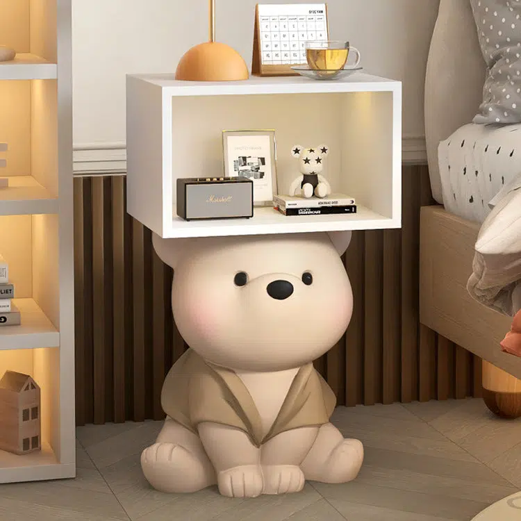 DFM-Table-FL04118-9.jpg Contemporary Creative Bear Resin Rectangular Nightstand Cabinet For Bedroom - Image 10