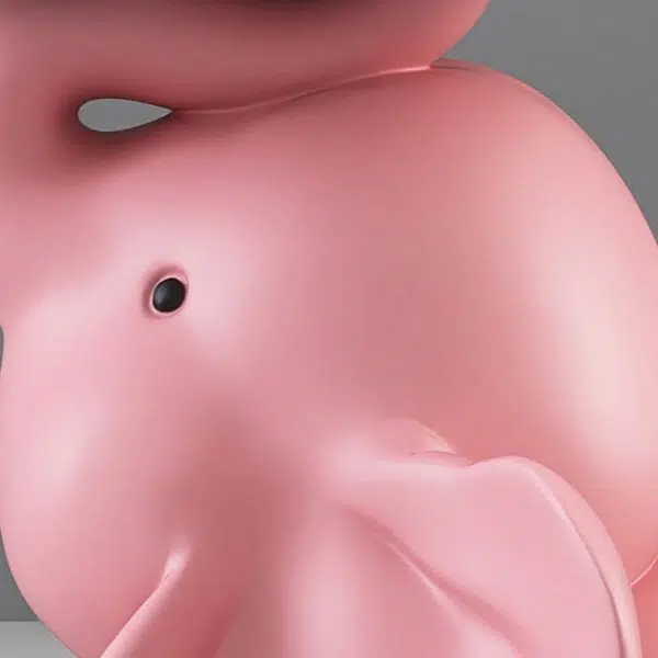 Contemporary Creative Fir Board Round Top Elephant Resin Base Side Table For Living Room - Image 5