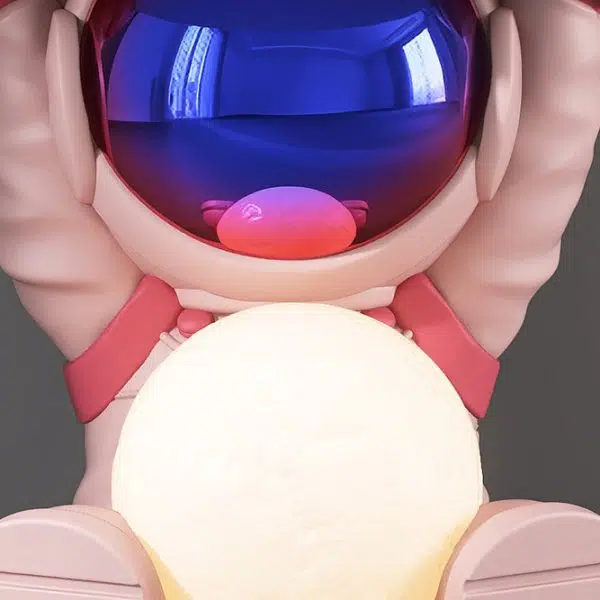 Contemporary Creative Fir Board Round Top Astronaut Resin Base Side Table For Living Room - Image 6