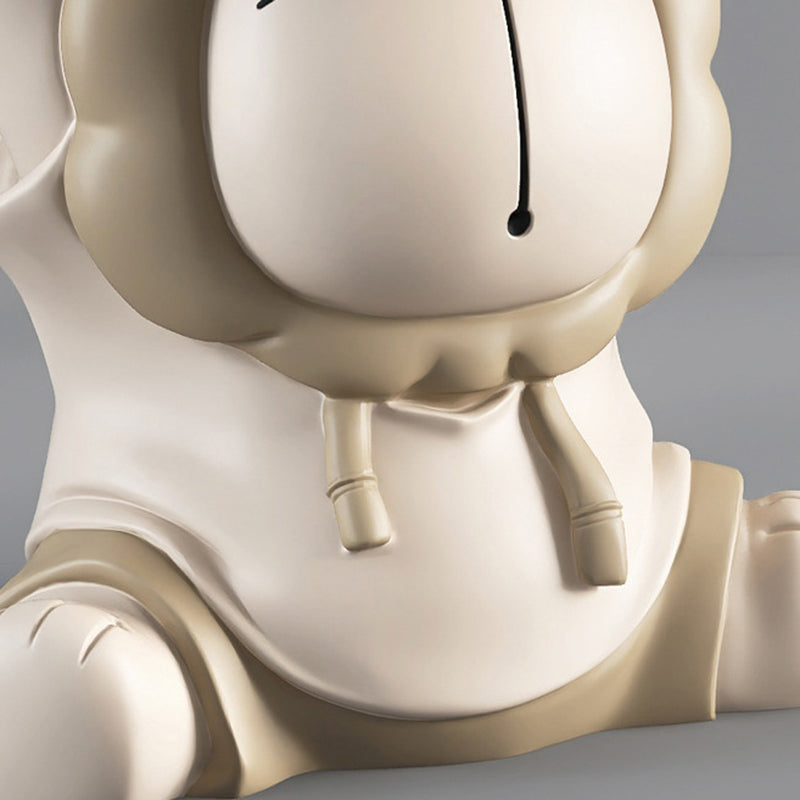 DFM-Table-FL04202-12.jpg Contemporary Creative Animal Lion Resin Fiberglass Round Top Side Table For Living Room - Image 5