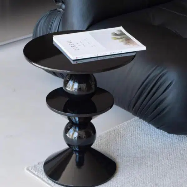 Contemporary Nordic FRP Geometric Round Side Table For Living Room - Image 6