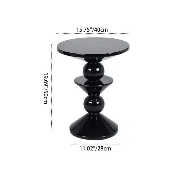 Contemporary Nordic FRP Geometric Round Side Table For Living Room - Image 4