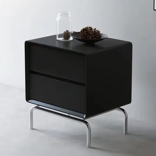 Contemporary Luxury Cube Solid Wood Nightstand 2-Drawer For Bedroom - Image 9