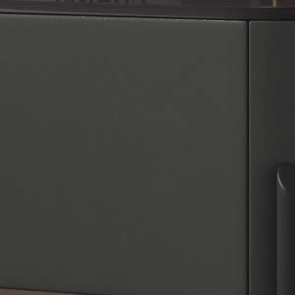 Contemporary Luxury Rectangular Tempered Glass Top Leather Veneered Solid Wood Frame Nightstand 1-Drawer For Bedroom - Image 6