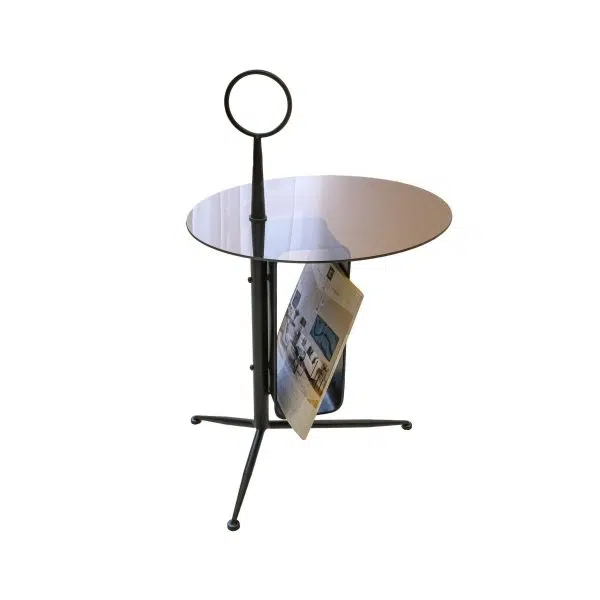 Contemporary Nordic Glass Round Top Iron Tripod End Table Storage Shelf For Living Room - Image 10