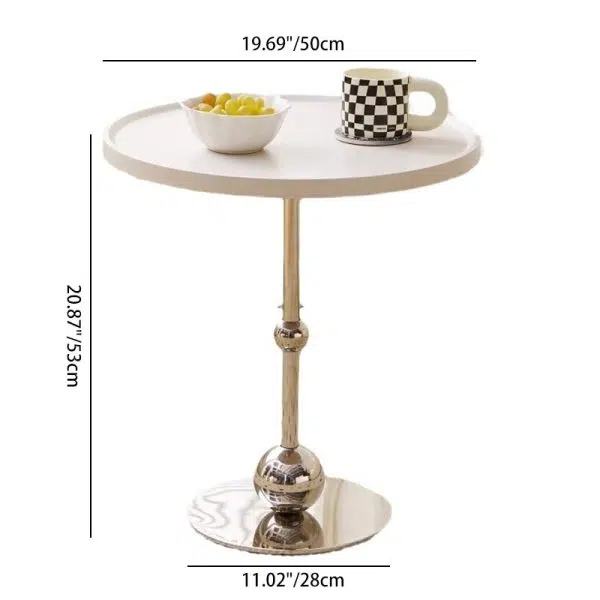 Contemporary Nordic Glass Round Top Stainless Steel End Table For Living Room - Image 3