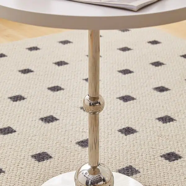 Contemporary Nordic Glass Round Top Stainless Steel End Table For Living Room - Image 6