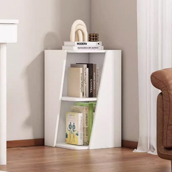Modern Minimalist Triangle Solid Wood Compact Corner Bookcase 2/4/6-Tier Storage Rack For Home Office - Image 28