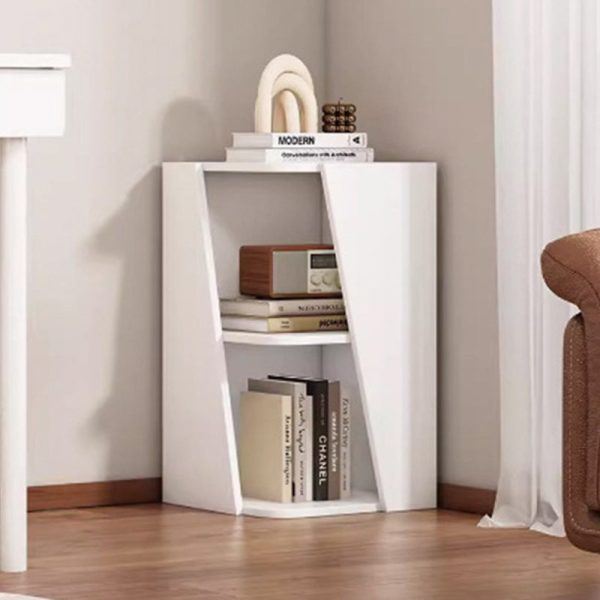 Modern Minimalist Triangle Solid Wood Compact Corner Bookcase 2/4/6-Tier Storage Rack For Home Office - Image 27