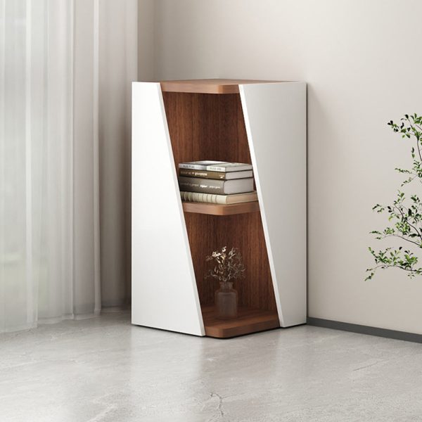 Modern Minimalist Triangle Solid Wood Compact Corner Bookcase 2/4/6-Tier Storage Rack For Home Office - Image 25