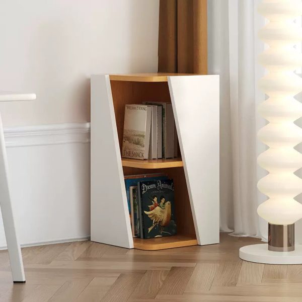 Modern Minimalist Triangle Solid Wood Compact Corner Bookcase 2/4/6-Tier Storage Rack For Home Office - Image 11