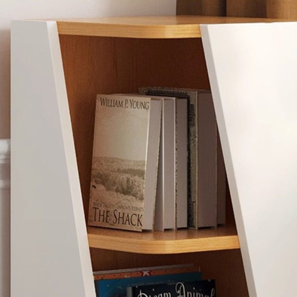 Modern Minimalist Triangle Solid Wood Compact Corner Bookcase 2/4/6-Tier Storage Rack For Home Office - Image 7