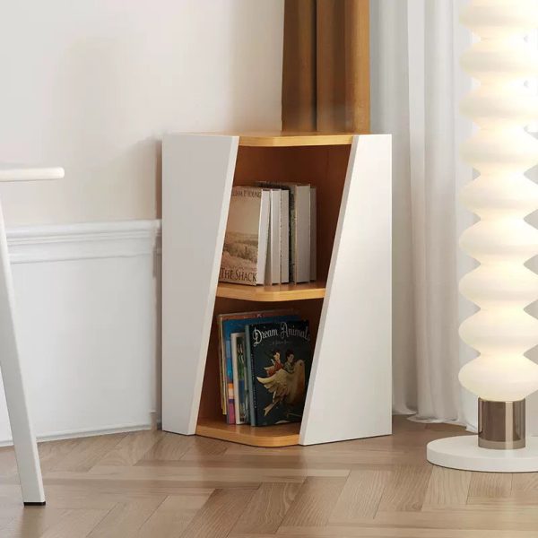 Modern Minimalist Triangle Solid Wood Compact Corner Bookcase 2/4/6-Tier Storage Rack For Home Office - Image 2