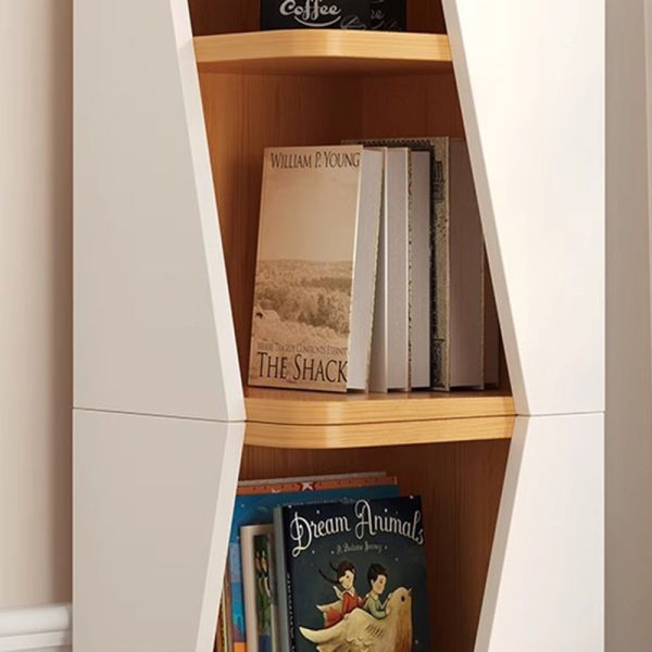 Modern Minimalist Triangle Solid Wood Compact Corner Bookcase 2/4/6-Tier Storage Rack For Home Office - Image 8