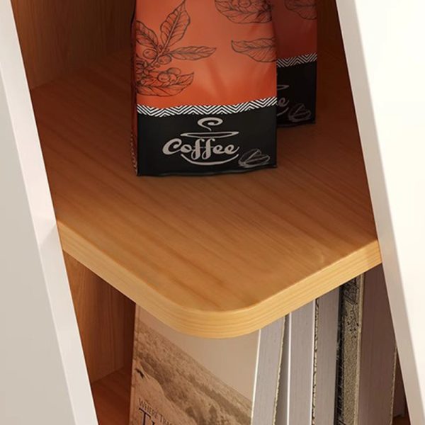 Modern Minimalist Triangle Solid Wood Compact Corner Bookcase 2/4/6-Tier Storage Rack For Home Office - Image 5