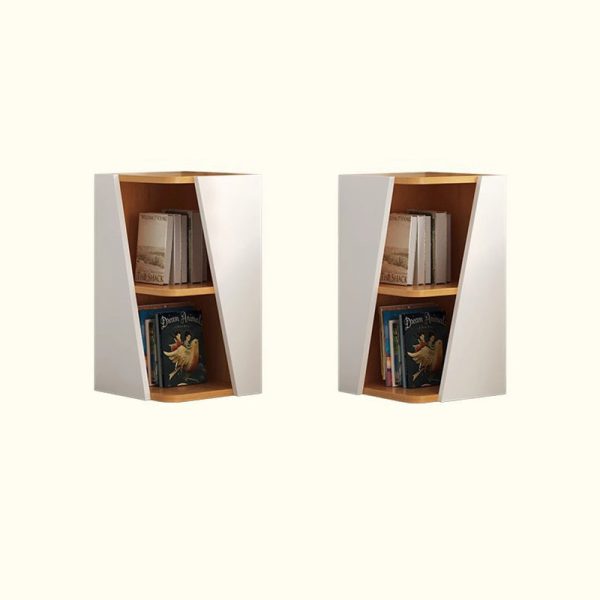 Modern Minimalist Triangle Solid Wood Compact Corner Bookcase 2/4/6-Tier Storage Rack For Home Office - Image 32