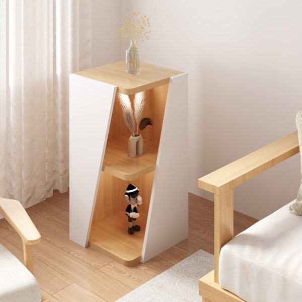 Modern Minimalist Triangle Solid Wood Compact Corner Bookcase 2/4/6-Tier Storage Rack For Home Office - Image 15