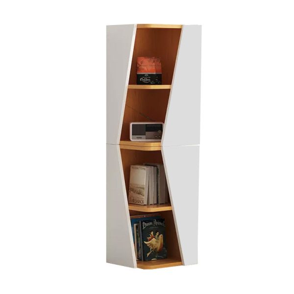 Modern Minimalist Triangle Solid Wood Compact Corner Bookcase 2/4/6-Tier Storage Rack For Home Office - Image 33